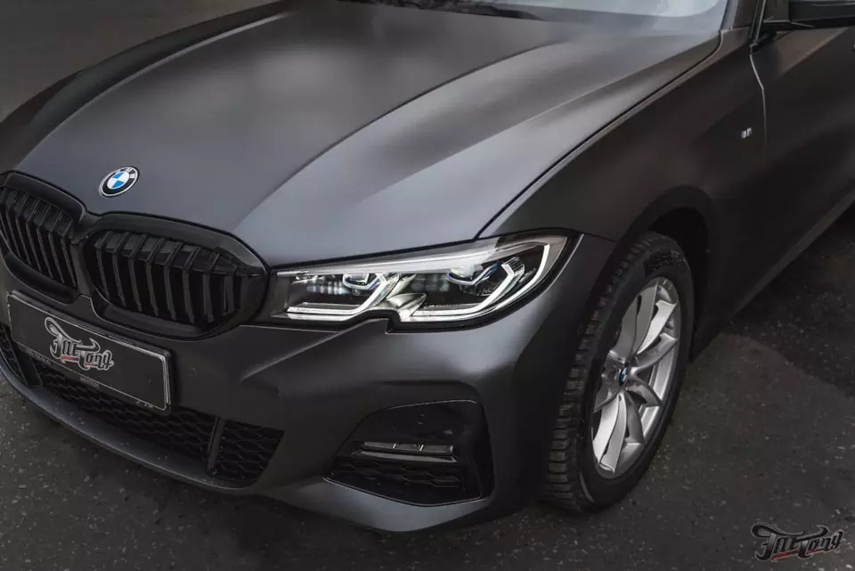BMW 320d (G20). Оклейка кузова в матовый полиуретан.